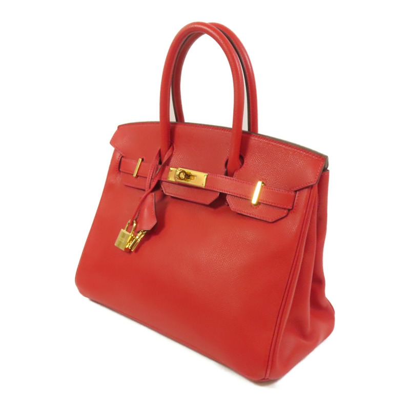 HERMES Epsom皮革Birkin 30金扣手挽袋Rouge Casaque-2