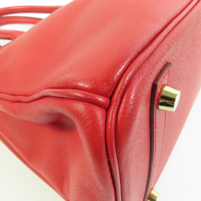 HERMES Epsom皮革Birkin 30金扣手挽袋Rouge Casaque-13