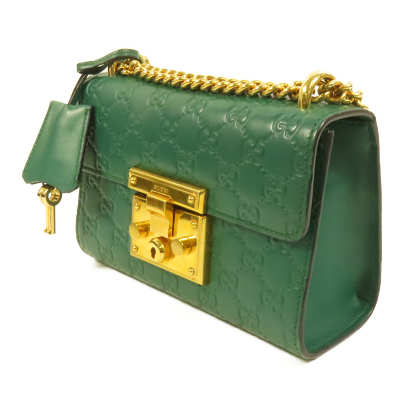 GUCCI 牛皮皮革Padlock金扣鏈帶肩背袋-2