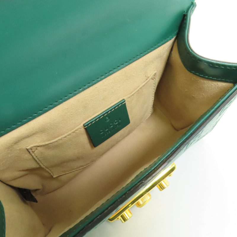 GUCCI 牛皮皮革Padlock金扣鏈帶肩背袋-5