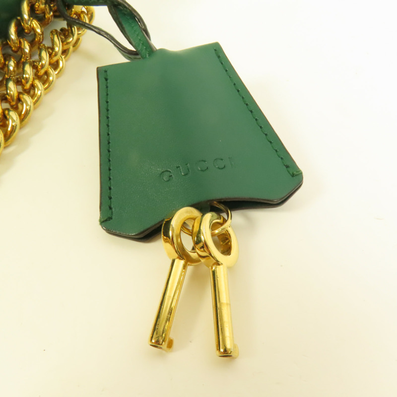 GUCCI 牛皮皮革Padlock金扣鏈帶肩背袋-7