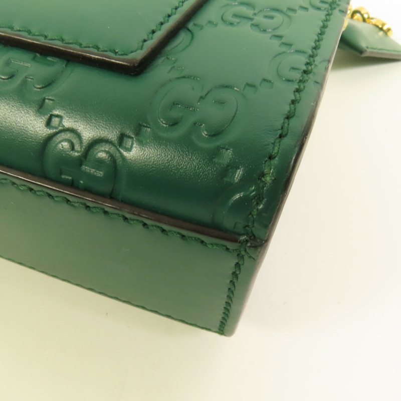 GUCCI 牛皮皮革Padlock金扣鏈帶肩背袋-12