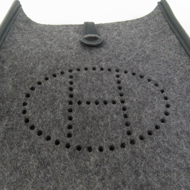 HERMES 羊毛Evelyne TPM銀扣肩背袋-8