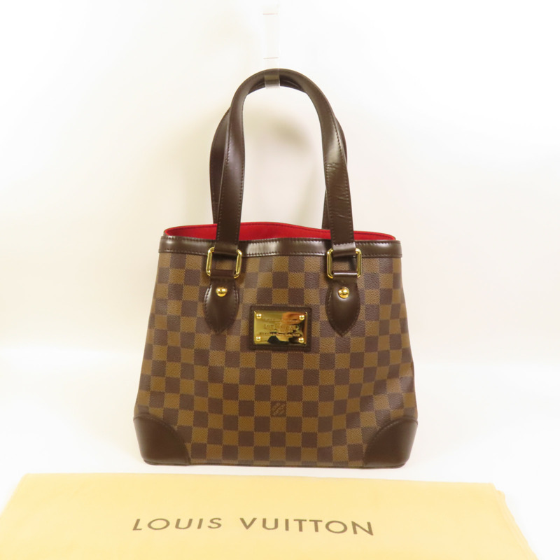 LOUIS VUITTON Damier Hampstead PM金扣手挽袋-9
