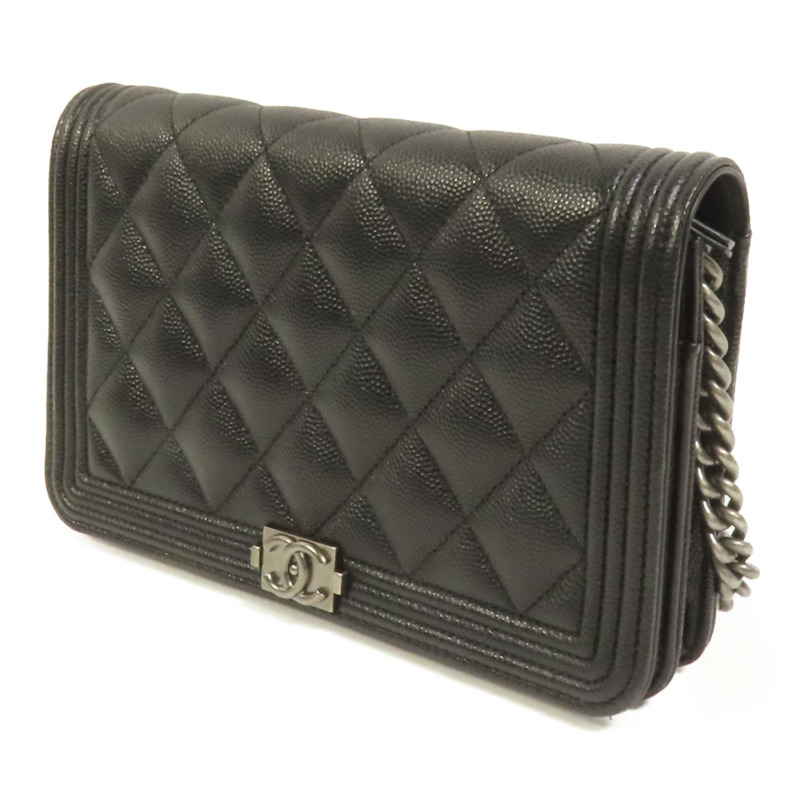 CHANEL 牛皮皮革Boy Woc鏈帶肩背袋-2