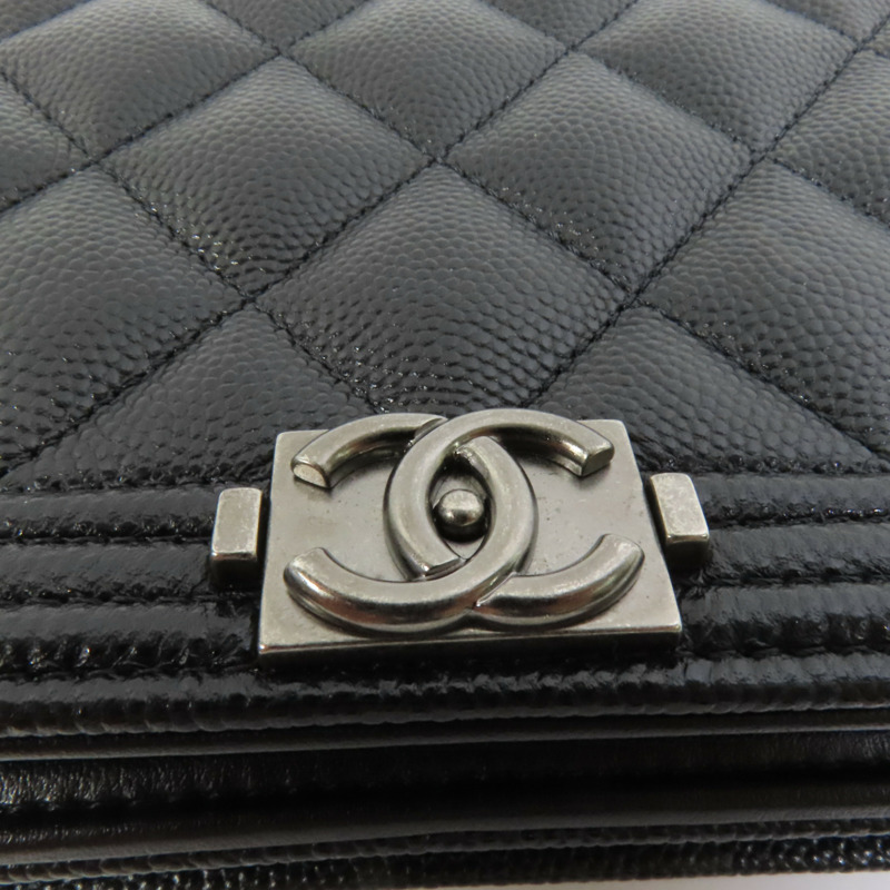 CHANEL 牛皮皮革Boy Woc鏈帶肩背袋-6