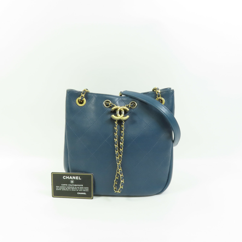 CHANEL 牛皮皮革Chain Shoulder鏈帶肩背袋-11