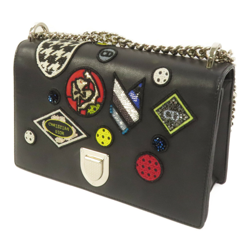 Dior 牛皮皮革Chain Shoulder銀扣鏈帶肩背袋-2