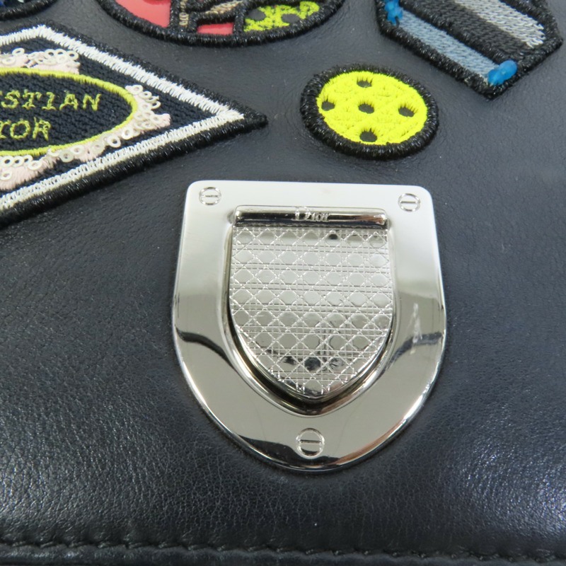 Dior 牛皮皮革Chain Shoulder銀扣鏈帶肩背袋-6