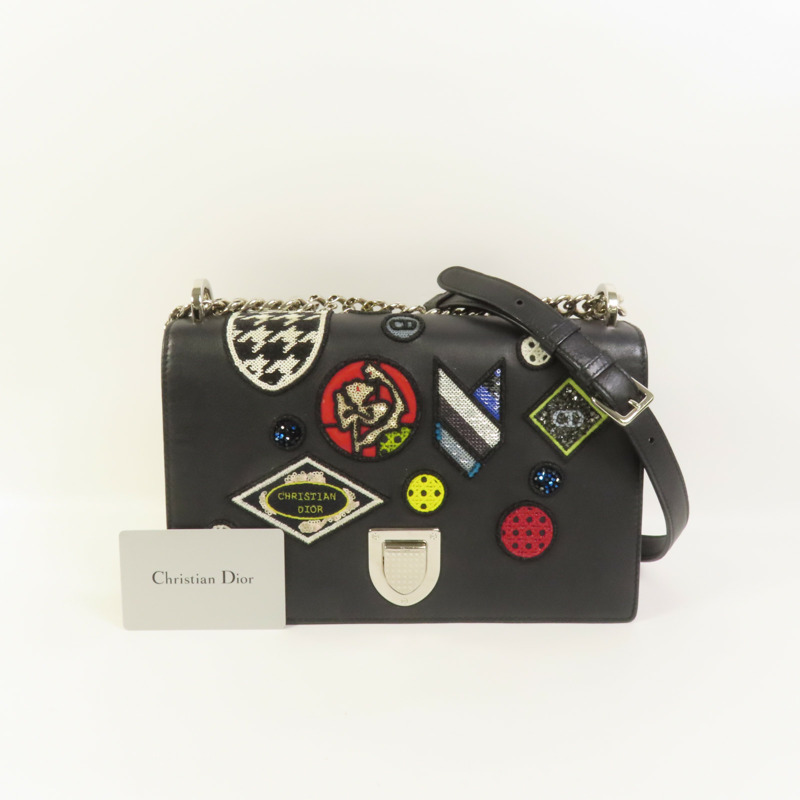 Dior 牛皮皮革Chain Shoulder銀扣鏈帶肩背袋-12