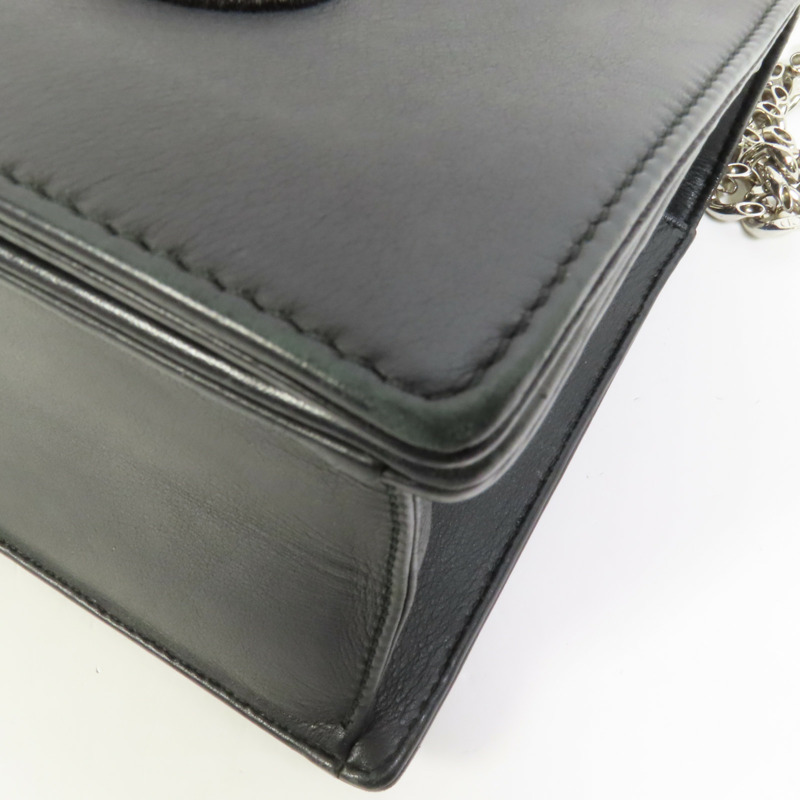 Dior 牛皮皮革Chain Shoulder銀扣鏈帶肩背袋-14