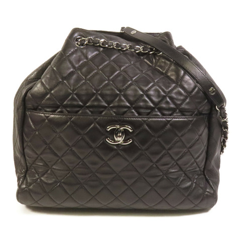 CHANEL 羊皮皮革Chain Shoulder銀扣肩背袋