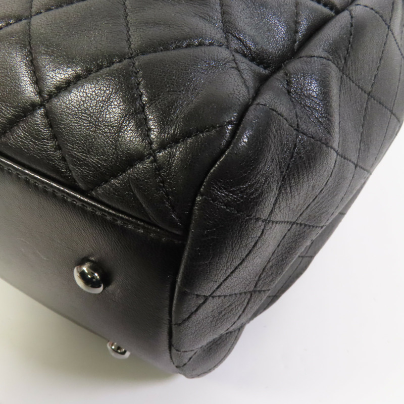 CHANEL 羊皮皮革Chain Shoulder銀扣肩背袋-11