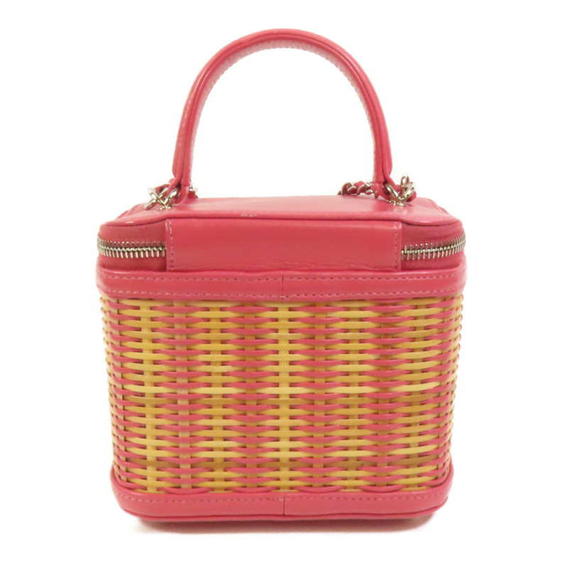 CHANEL Wicker Vanity銀扣鏈帶手挽肩背兩用袋-1