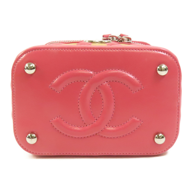 CHANEL Wicker Vanity銀扣鏈帶手挽肩背兩用袋-3