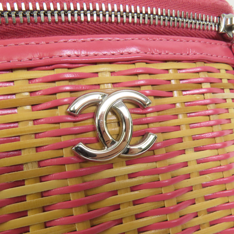 CHANEL Wicker Vanity銀扣鏈帶手挽肩背兩用袋-6