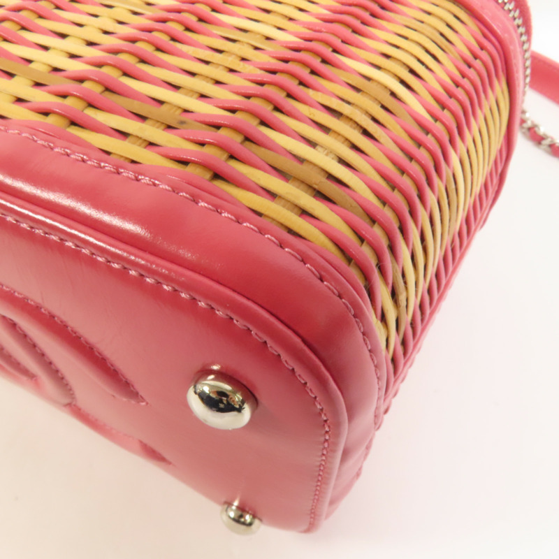 CHANEL Wicker Vanity銀扣鏈帶手挽肩背兩用袋-11