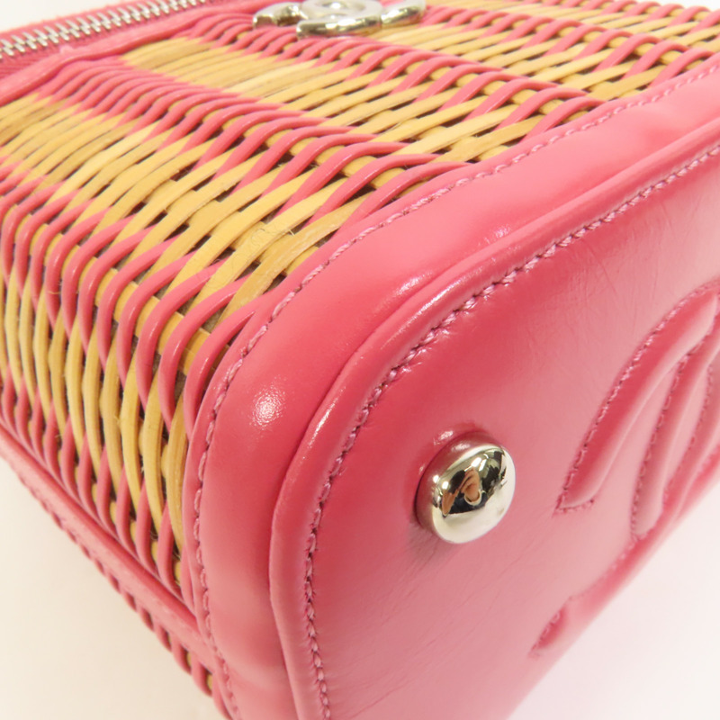 CHANEL Wicker Vanity銀扣鏈帶手挽肩背兩用袋-13