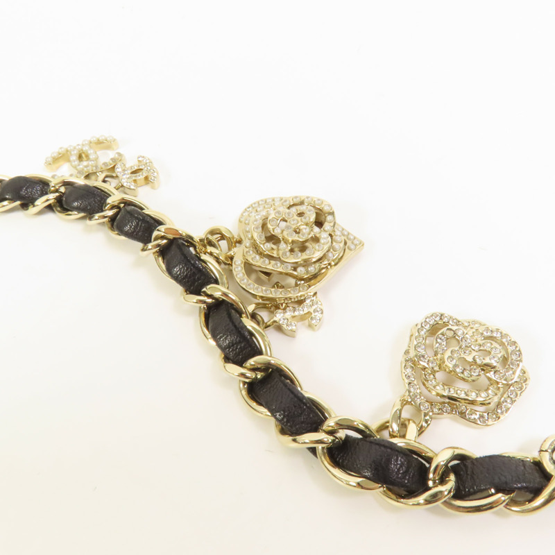 CHANEL 羊皮皮革Chain Shoulder金扣鏈帶肩背袋-6