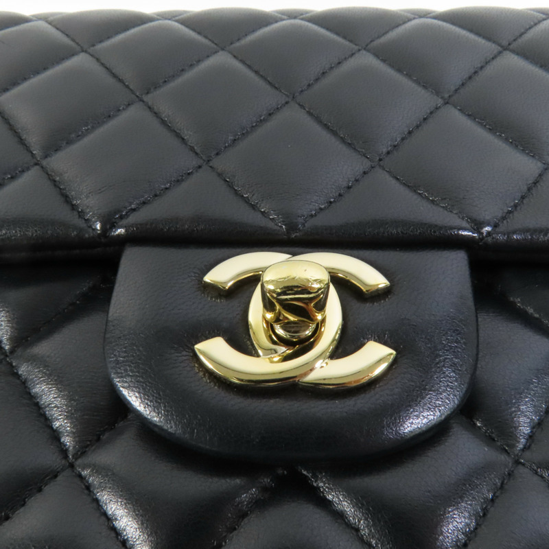 CHANEL 羊皮皮革Chain Shoulder金扣鏈帶肩背袋-7