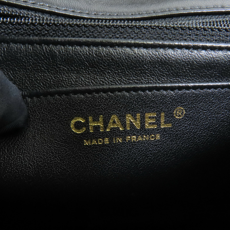 CHANEL 羊皮皮革Chain Shoulder金扣鏈帶肩背袋-8