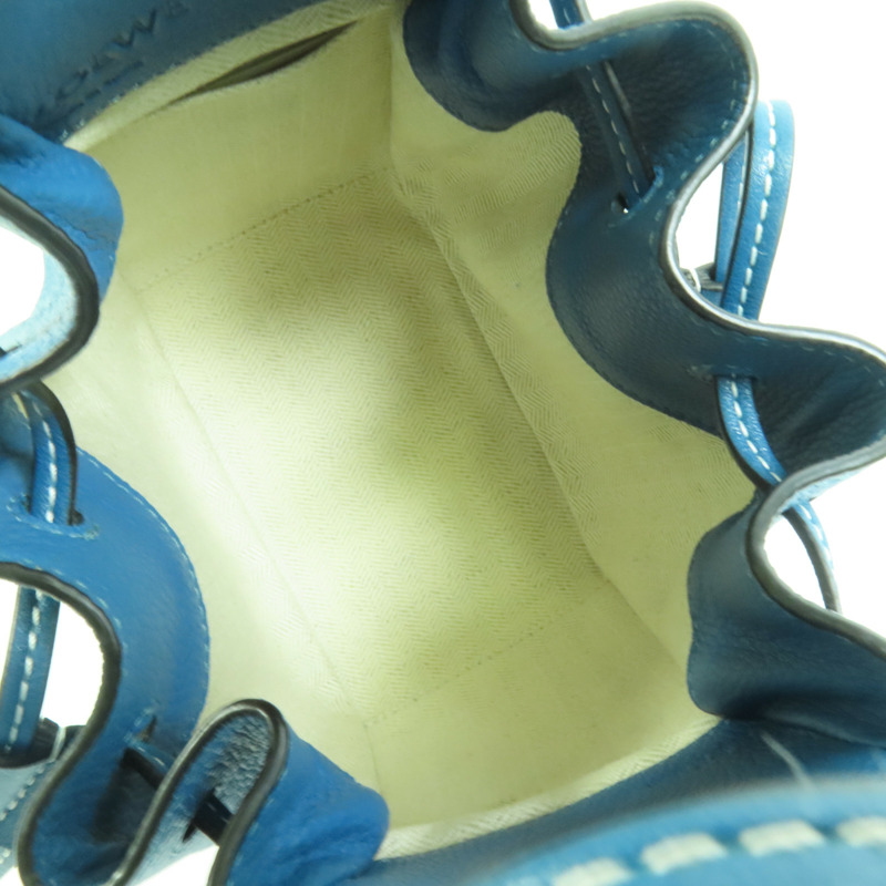 LOEWE 牛皮皮革Mini Hammock Drawstring銀扣手挽肩背兩用袋-4