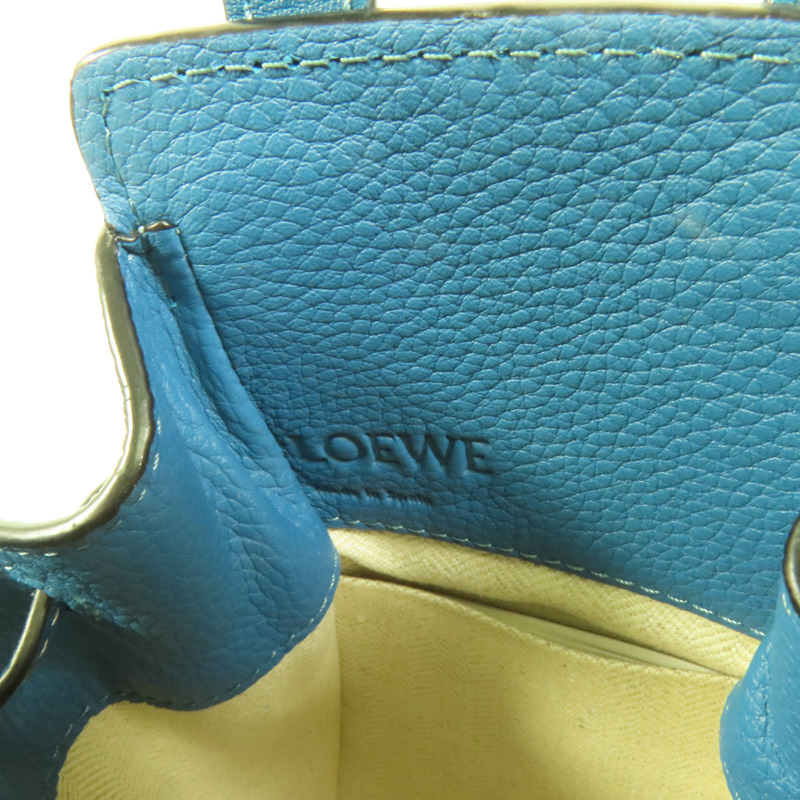 LOEWE 牛皮皮革Mini Hammock Drawstring銀扣手挽肩背兩用袋-7