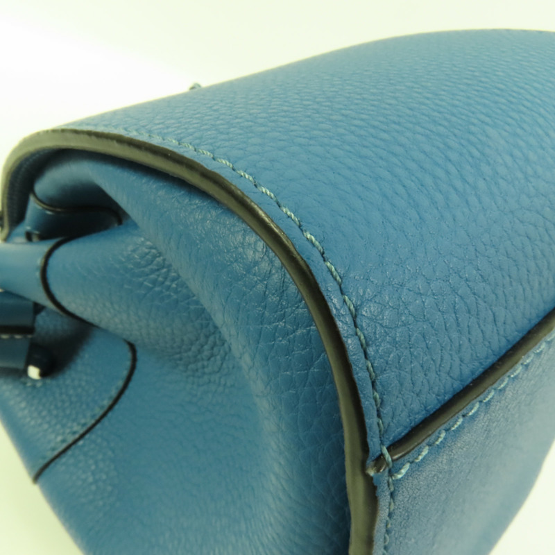 LOEWE 牛皮皮革Mini Hammock Drawstring銀扣手挽肩背兩用袋-9