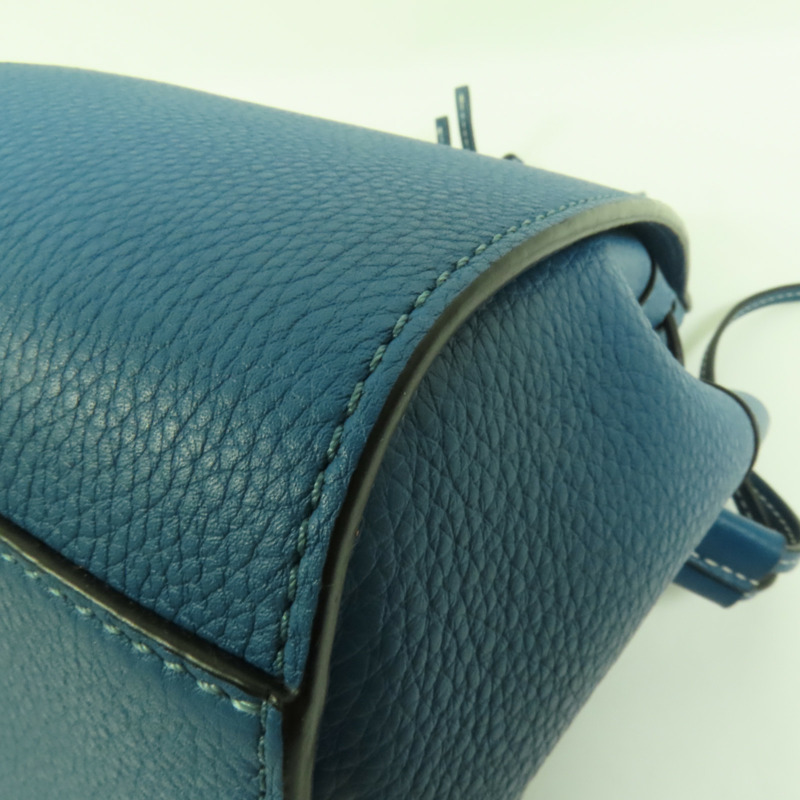 LOEWE 牛皮皮革Mini Hammock Drawstring銀扣手挽肩背兩用袋-11