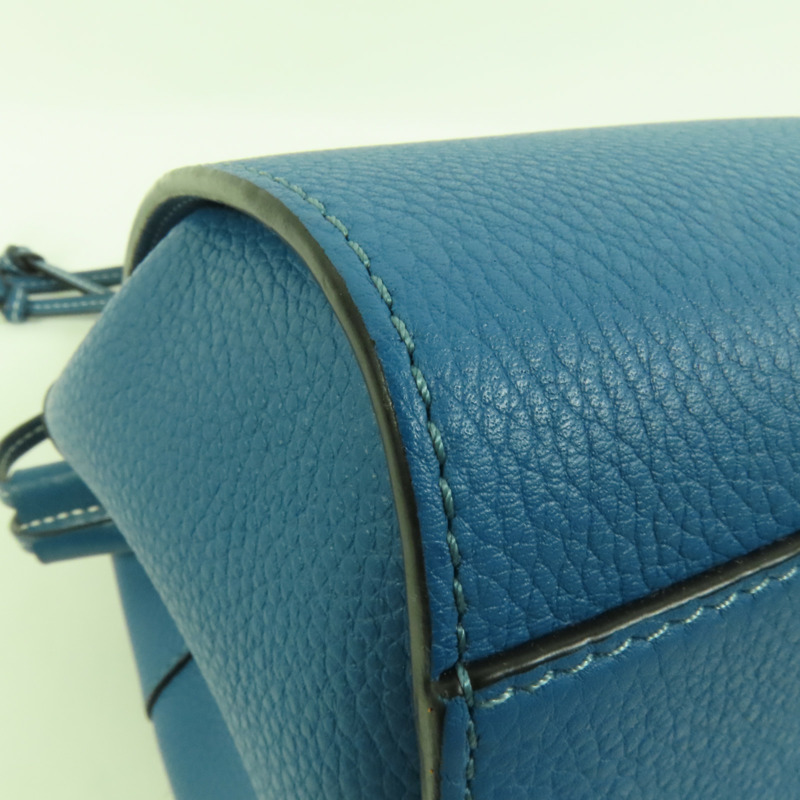 LOEWE 牛皮皮革Mini Hammock Drawstring銀扣手挽肩背兩用袋-12