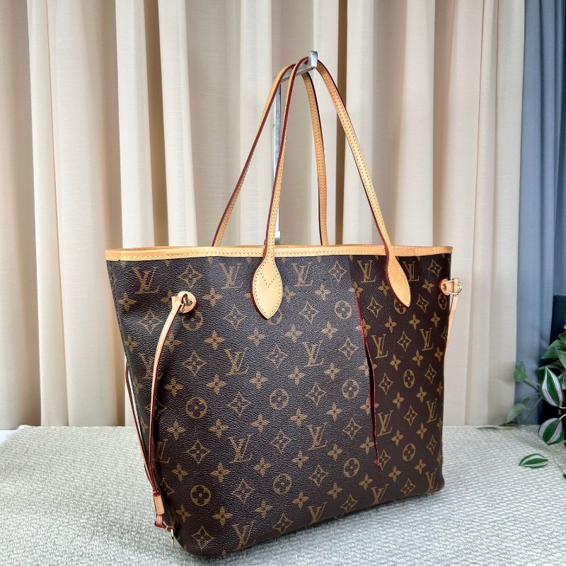 LV路易威登neverfull老花購物袋子母包 經典老花滿印 紅色內裡 手拎單肩腋下包 萬年經典款 實用大容量 日常出街旅遊度假都Ok-2