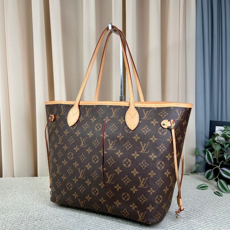 LV路易威登neverfull老花購物袋子母包 經典老花滿印 紅色內裡 手拎單肩腋下包 萬年經典款 實用大容量 日常出街旅遊度假都Ok-3