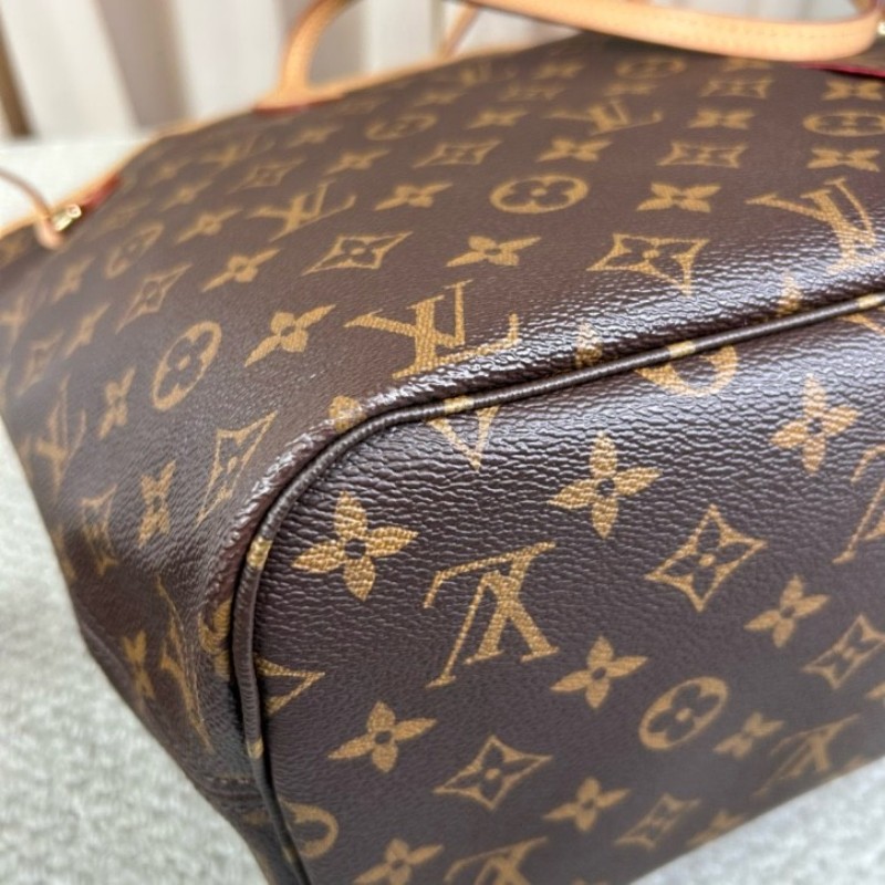 LV路易威登neverfull老花購物袋子母包 經典老花滿印 紅色內裡 手拎單肩腋下包 萬年經典款 實用大容量 日常出街旅遊度假都Ok-7