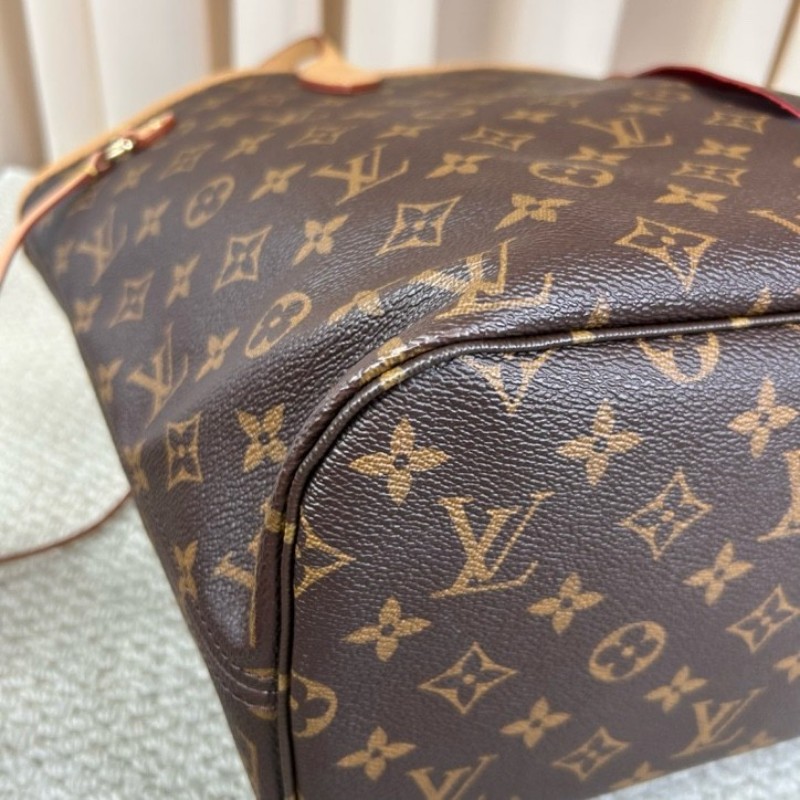 LV路易威登neverfull老花購物袋子母包 經典老花滿印 紅色內裡 手拎單肩腋下包 萬年經典款 實用大容量 日常出街旅遊度假都Ok-10