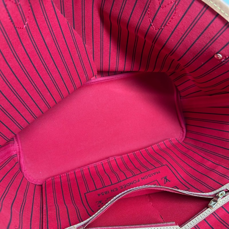 LV路易威登neverfull老花購物袋子母包 經典老花滿印 紅色內裡 手拎單肩腋下包 萬年經典款 實用大容量 日常出街旅遊度假都Ok-11