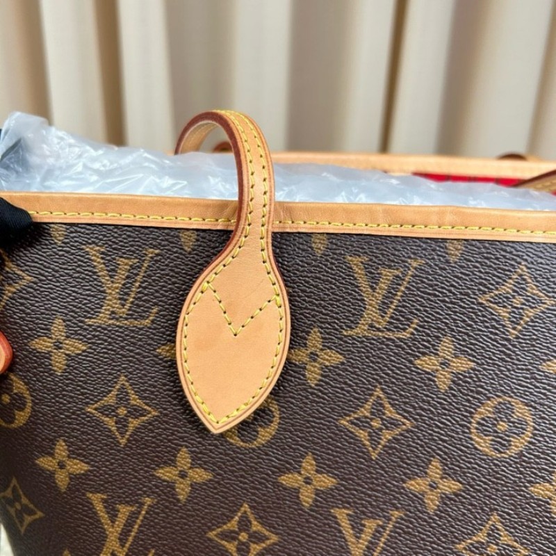 LV路易威登neverfull老花購物袋子母包 經典老花滿印 紅色內裡 手拎單肩腋下包 萬年經典款 實用大容量 日常出街旅遊度假都Ok-14