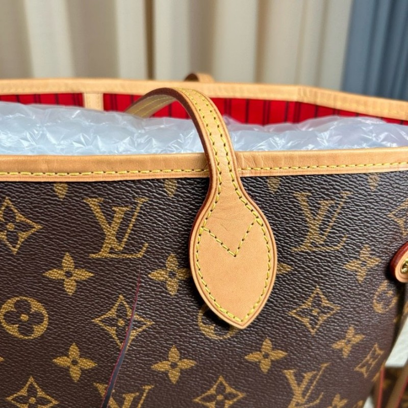 LV路易威登neverfull老花購物袋子母包 經典老花滿印 紅色內裡 手拎單肩腋下包 萬年經典款 實用大容量 日常出街旅遊度假都Ok-15