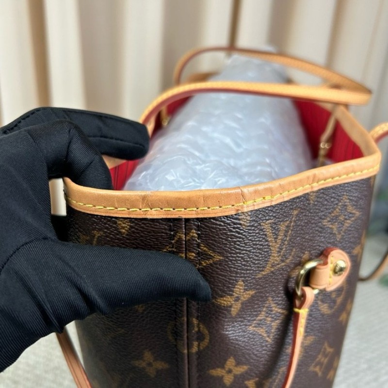 LV路易威登neverfull老花購物袋子母包 經典老花滿印 紅色內裡 手拎單肩腋下包 萬年經典款 實用大容量 日常出街旅遊度假都Ok-18