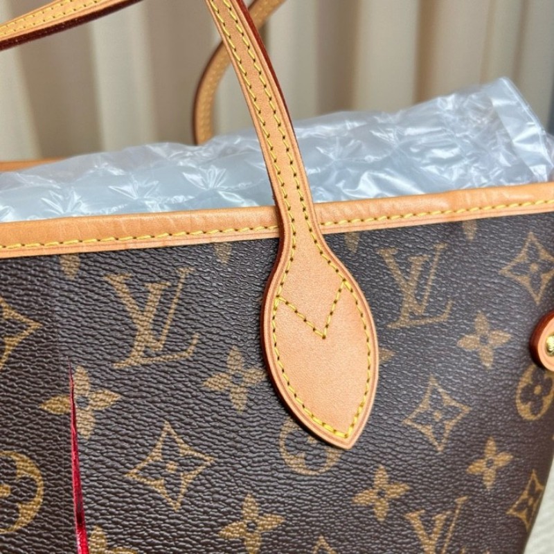 LV路易威登neverfull老花購物袋子母包 經典老花滿印 紅色內裡 手拎單肩腋下包 萬年經典款 實用大容量 日常出街旅遊度假都Ok-20