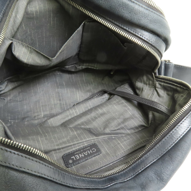 CHANEL 牛皮皮革Shoulder Bag銀扣肩背袋-4