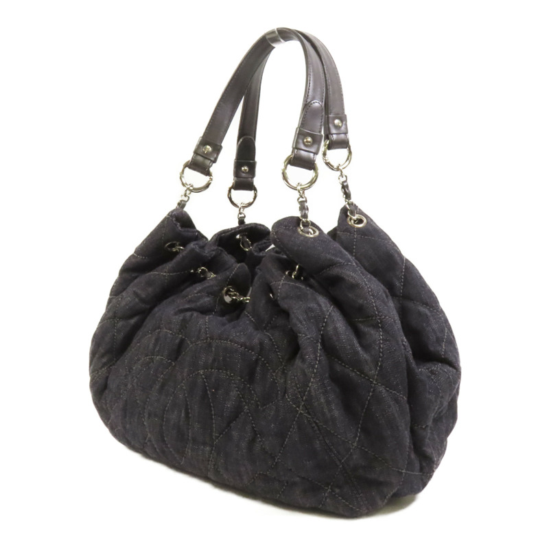 CHANEL 牛仔布Shoulder Bag銀扣肩背袋-2