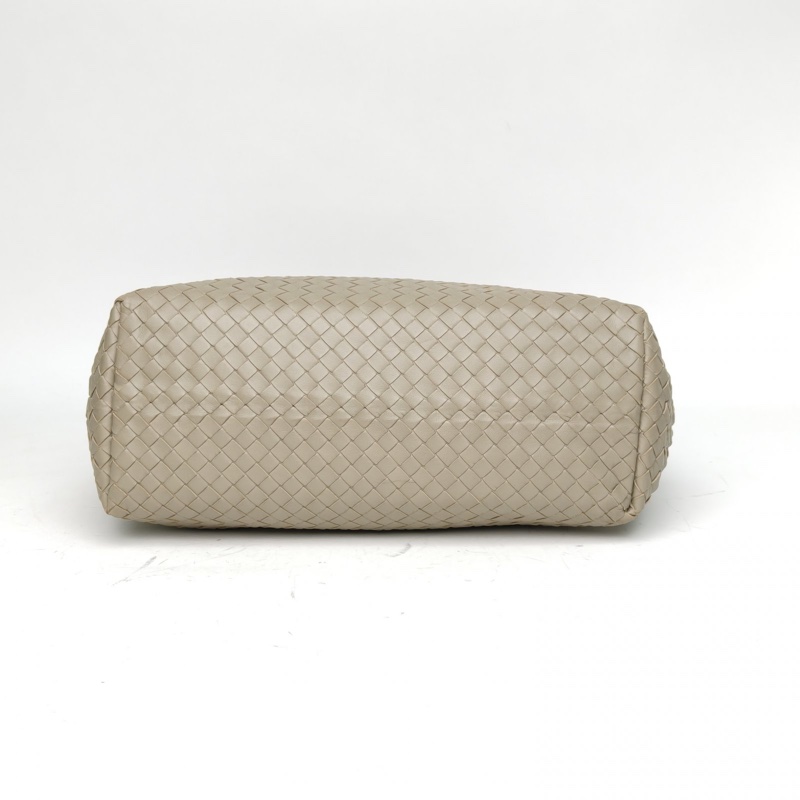 BOTTEGA VENETA 灰色羊皮鎢鋼扣經典編織手提單肩包-3