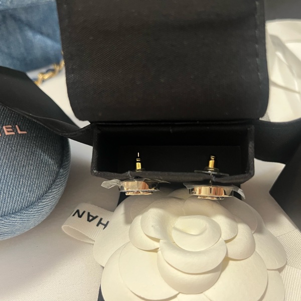 全新 Chanel 香奈兒 丹寧牛仔耳環-2