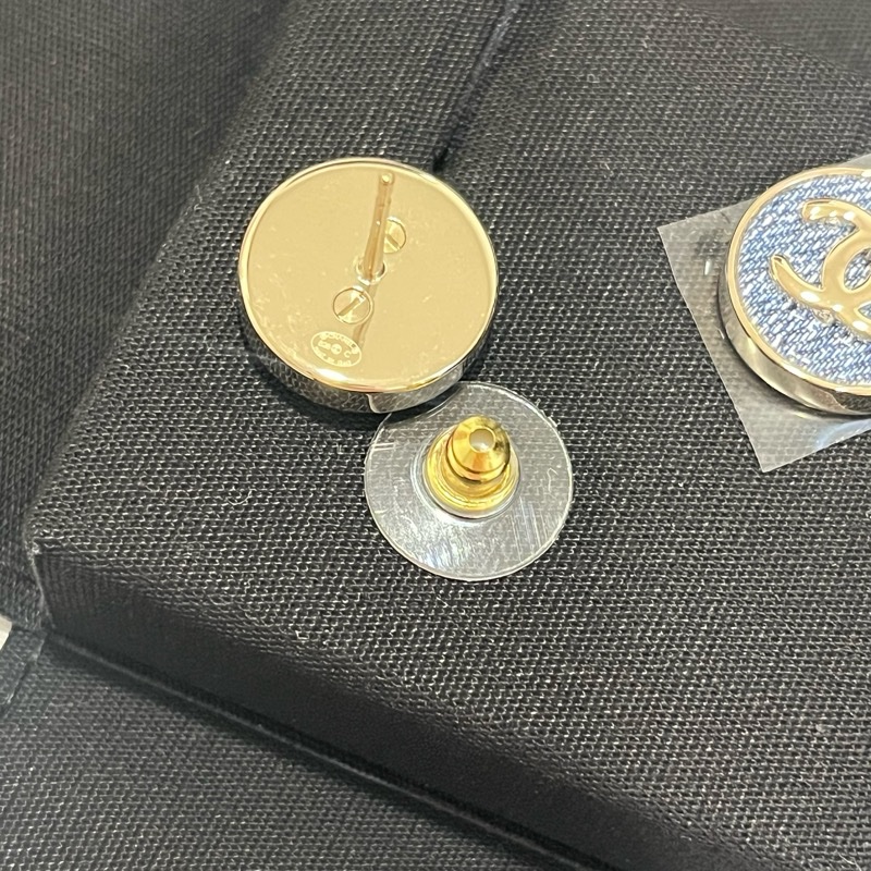 全新 Chanel 香奈兒 丹寧牛仔耳環-4