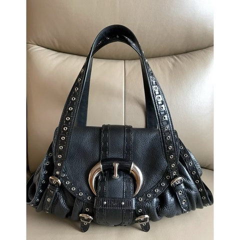 ［降價］限量款• Dior SAVANE Small Flap Double Handle Bag黑色牛皮肩背手提包