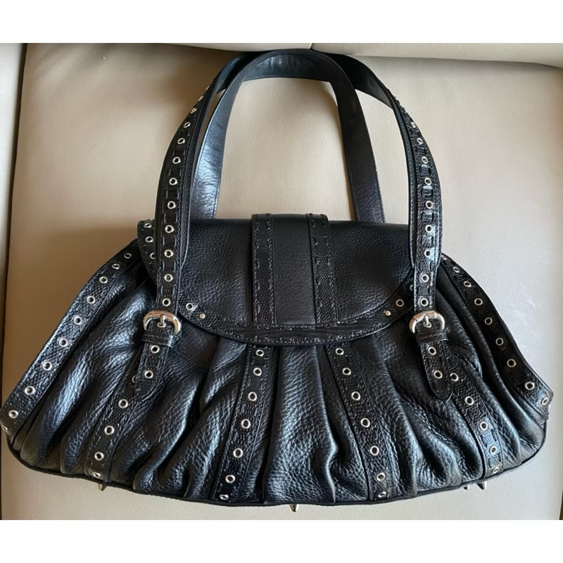 ［降價］限量款• Dior SAVANE Small Flap Double Handle Bag黑色牛皮肩背手提包-6