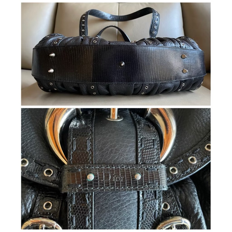［降價］限量款• Dior SAVANE Small Flap Double Handle Bag黑色牛皮肩背手提包-7