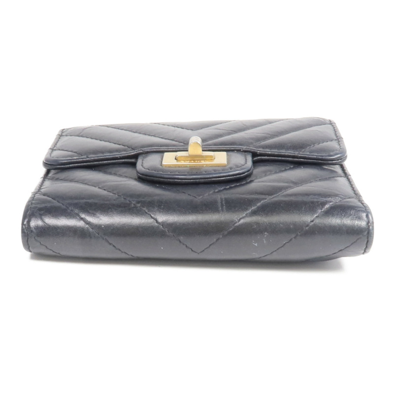 CHANEL 牛皮皮革2.55 Wallet金扣錢包-5