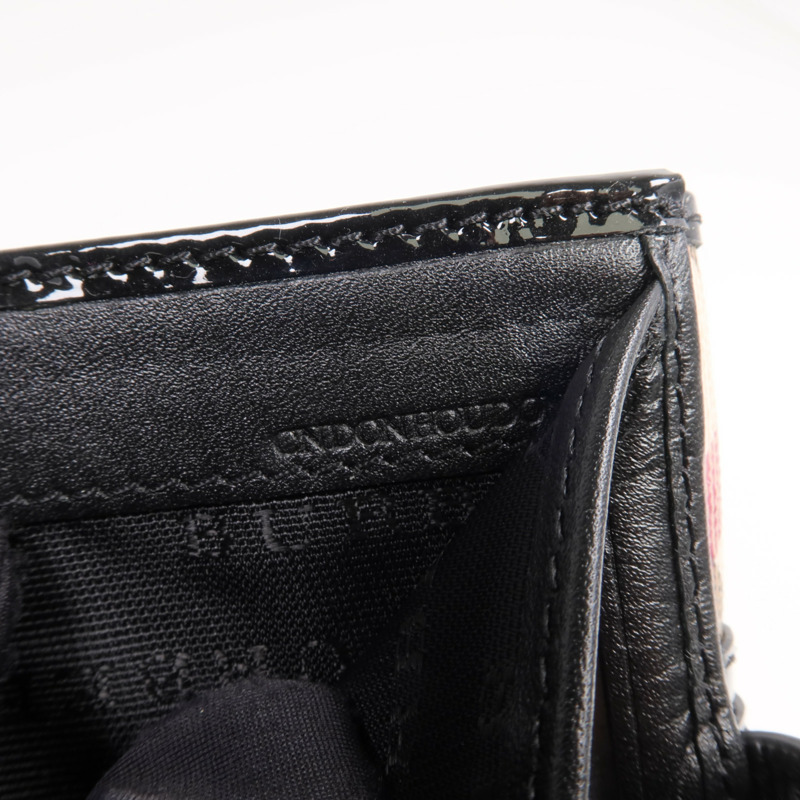 BURBERRY 塗層帆布/漆皮皮革/皮革Wallet銀扣錢包-12