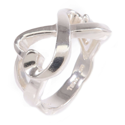 TIFFANY＆CO 925純銀Paloma Picasso Double Loving Heart Ring戒指US#6